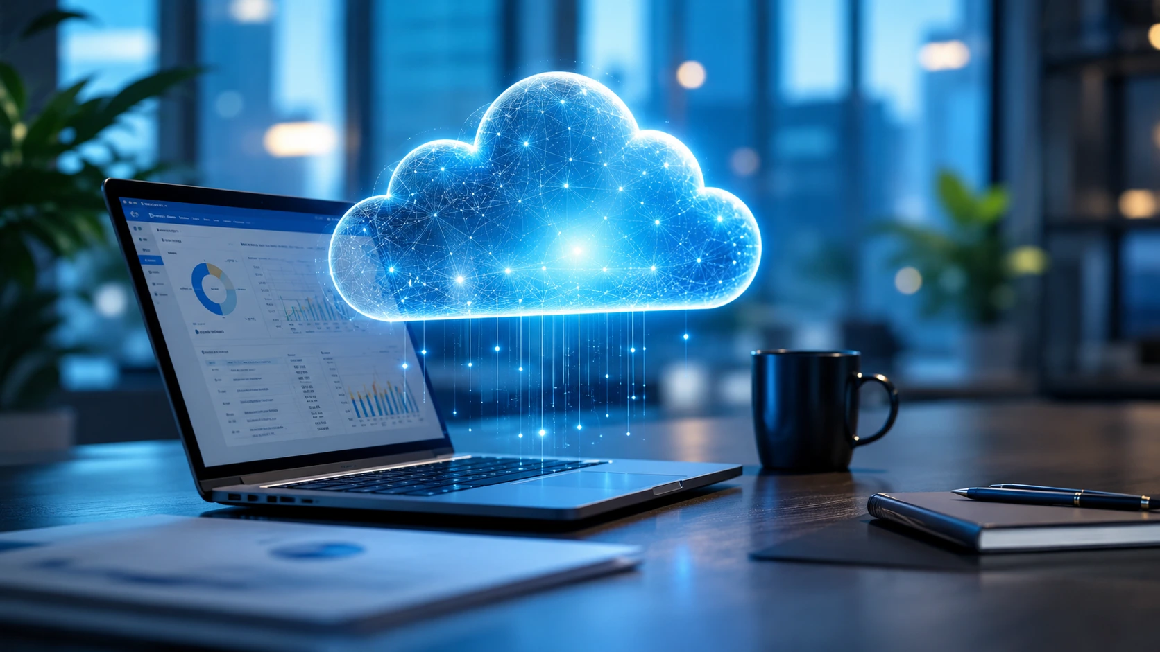Cloud technology representing Microsoft 365 and secure business cloud services