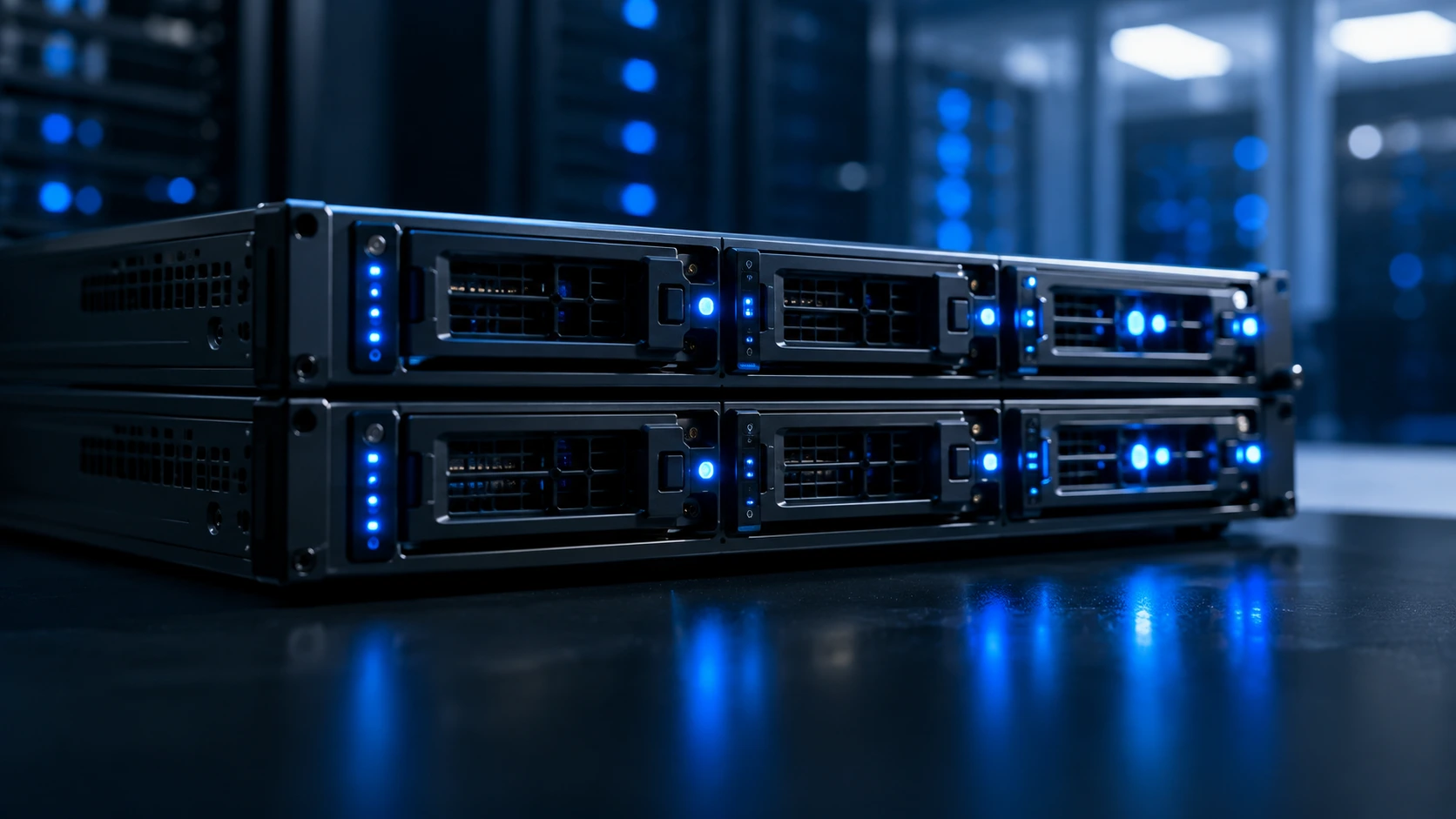 Server infrastructure representing secure data backup and disaster recovery